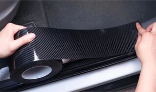 Карбонова Бронеплівка на авто &quot;Карбон 5D&quot; (7см) захисна плівка на пороги